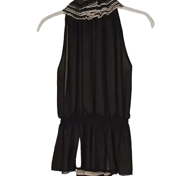 Robert Rodriguez Ruffled Neck Sleeveless Chiffon Blouse - S - Picture 6 of 7